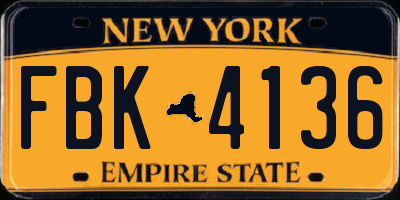 NY license plate FBK4136