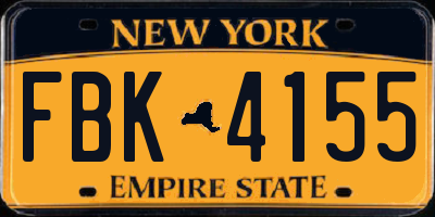 NY license plate FBK4155