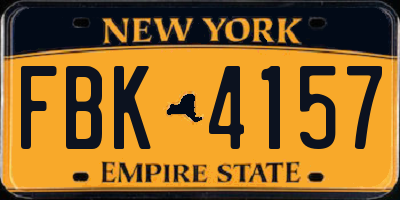 NY license plate FBK4157