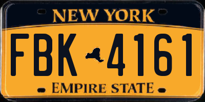 NY license plate FBK4161