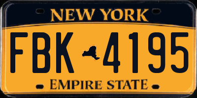 NY license plate FBK4195