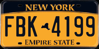 NY license plate FBK4199