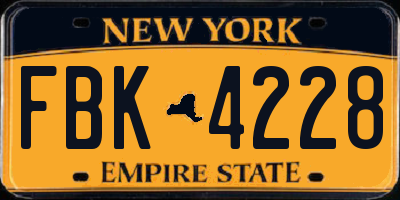 NY license plate FBK4228