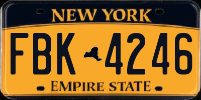 NY license plate FBK4246