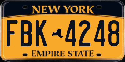 NY license plate FBK4248