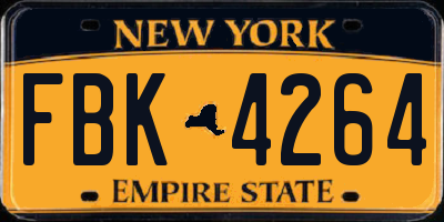 NY license plate FBK4264