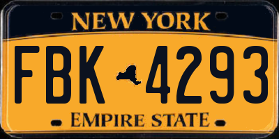 NY license plate FBK4293
