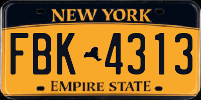 NY license plate FBK4313