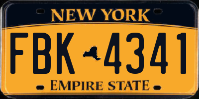 NY license plate FBK4341