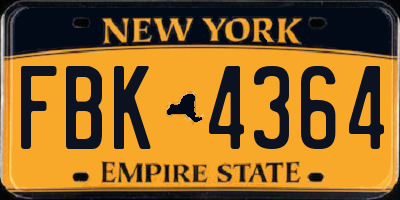 NY license plate FBK4364