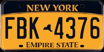 NY license plate FBK4376