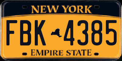 NY license plate FBK4385
