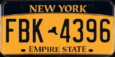 NY license plate FBK4396