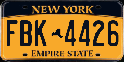 NY license plate FBK4426
