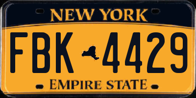 NY license plate FBK4429