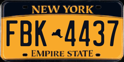 NY license plate FBK4437