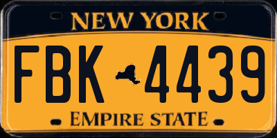 NY license plate FBK4439