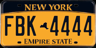 NY license plate FBK4444