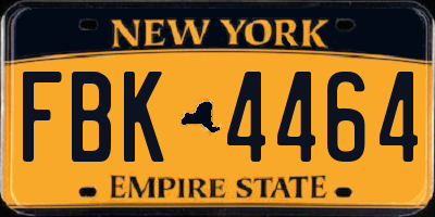 NY license plate FBK4464
