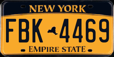 NY license plate FBK4469