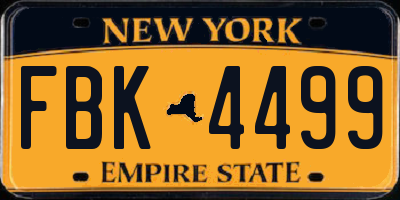 NY license plate FBK4499
