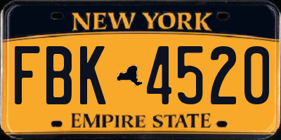 NY license plate FBK4520