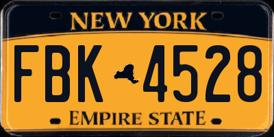 NY license plate FBK4528