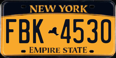 NY license plate FBK4530