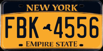 NY license plate FBK4556