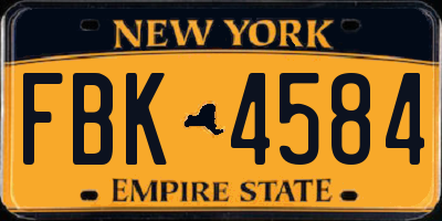 NY license plate FBK4584
