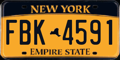 NY license plate FBK4591