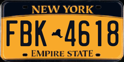NY license plate FBK4618