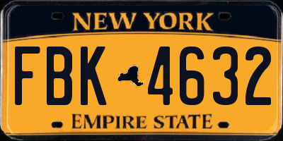 NY license plate FBK4632