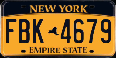 NY license plate FBK4679
