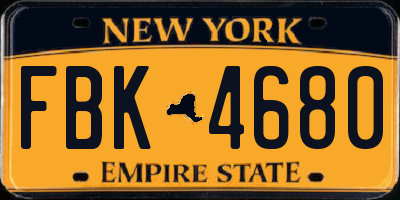 NY license plate FBK4680