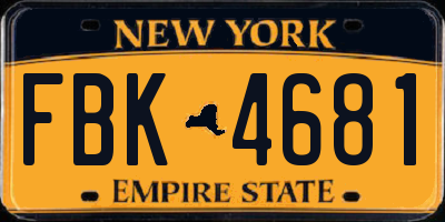 NY license plate FBK4681