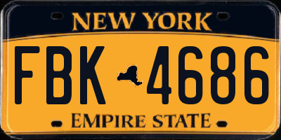 NY license plate FBK4686