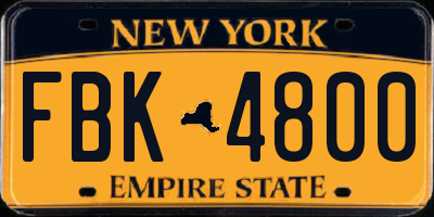 NY license plate FBK4800