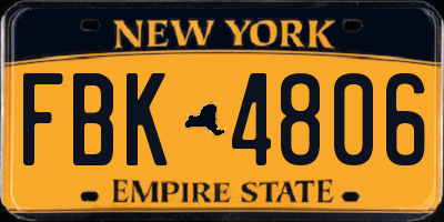 NY license plate FBK4806