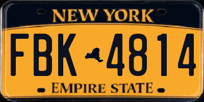 NY license plate FBK4814