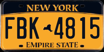 NY license plate FBK4815