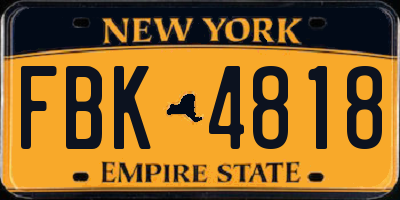 NY license plate FBK4818