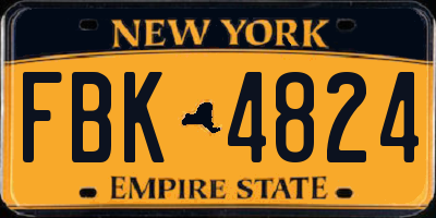 NY license plate FBK4824