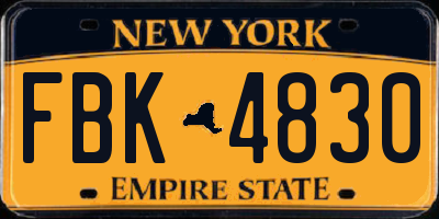 NY license plate FBK4830