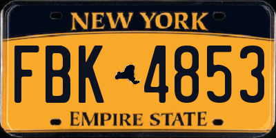 NY license plate FBK4853
