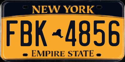 NY license plate FBK4856