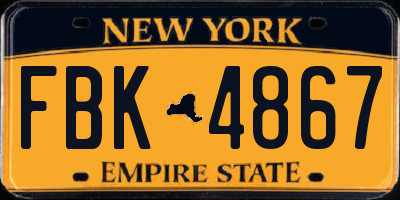 NY license plate FBK4867