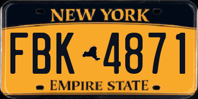 NY license plate FBK4871