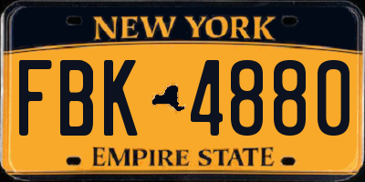 NY license plate FBK4880