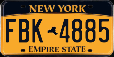 NY license plate FBK4885